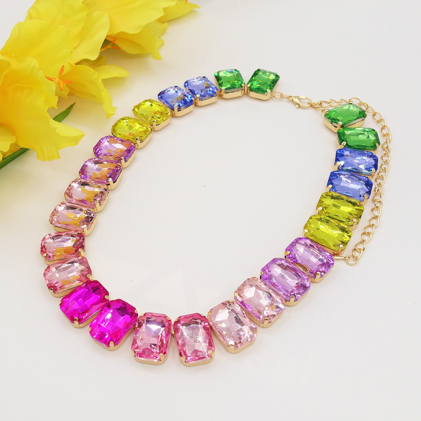 MARGOT RAINBOW SET - COLLIER & BRACCIALE con pietre sfaccettate - LUCE COLLECTION