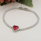 DIANA ~Chunky ~ Bracciale tennis con cuore in Cubic Zirconia