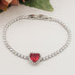 DIANA ~Chunky ~ Bracciale tennis con cuore in Cubic Zirconia