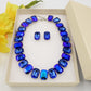 MARGOT Blue SET - COLLIER,BRACCIALE E ORECCHINI con pietre sfaccettate - LUCE COLLECTION