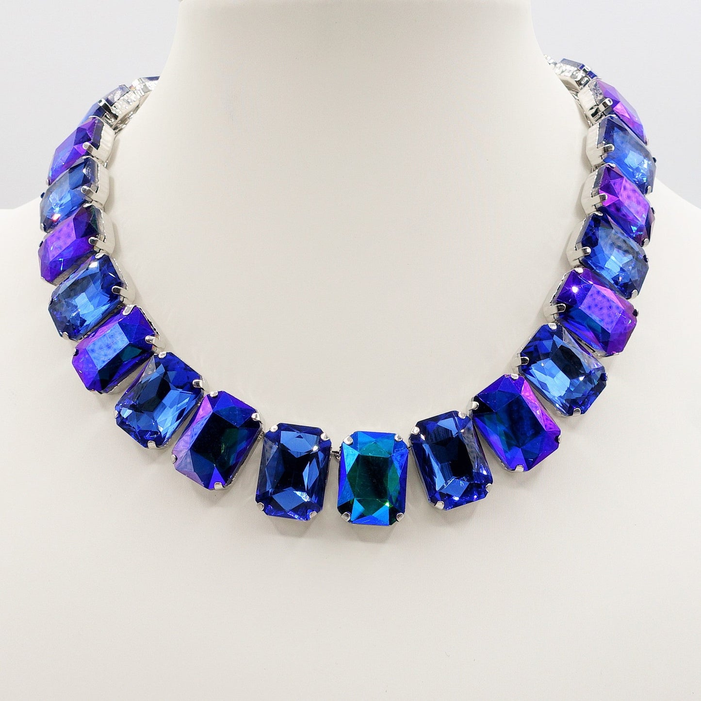 MARGOT collier con pietre sfaccettate - silver
