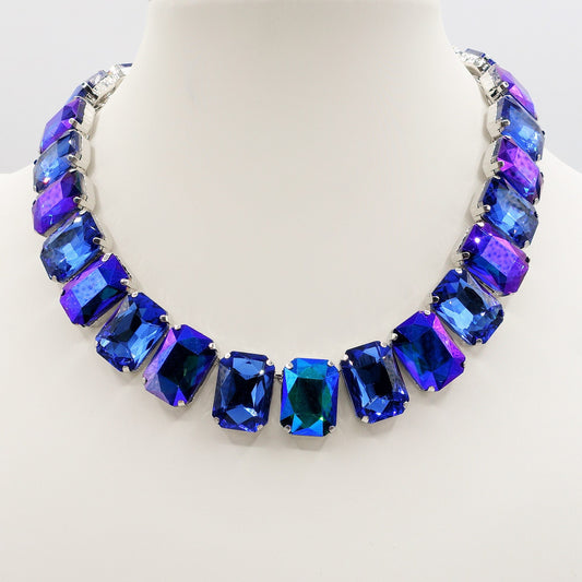 MARGOT collier con pietre sfaccettate - silver