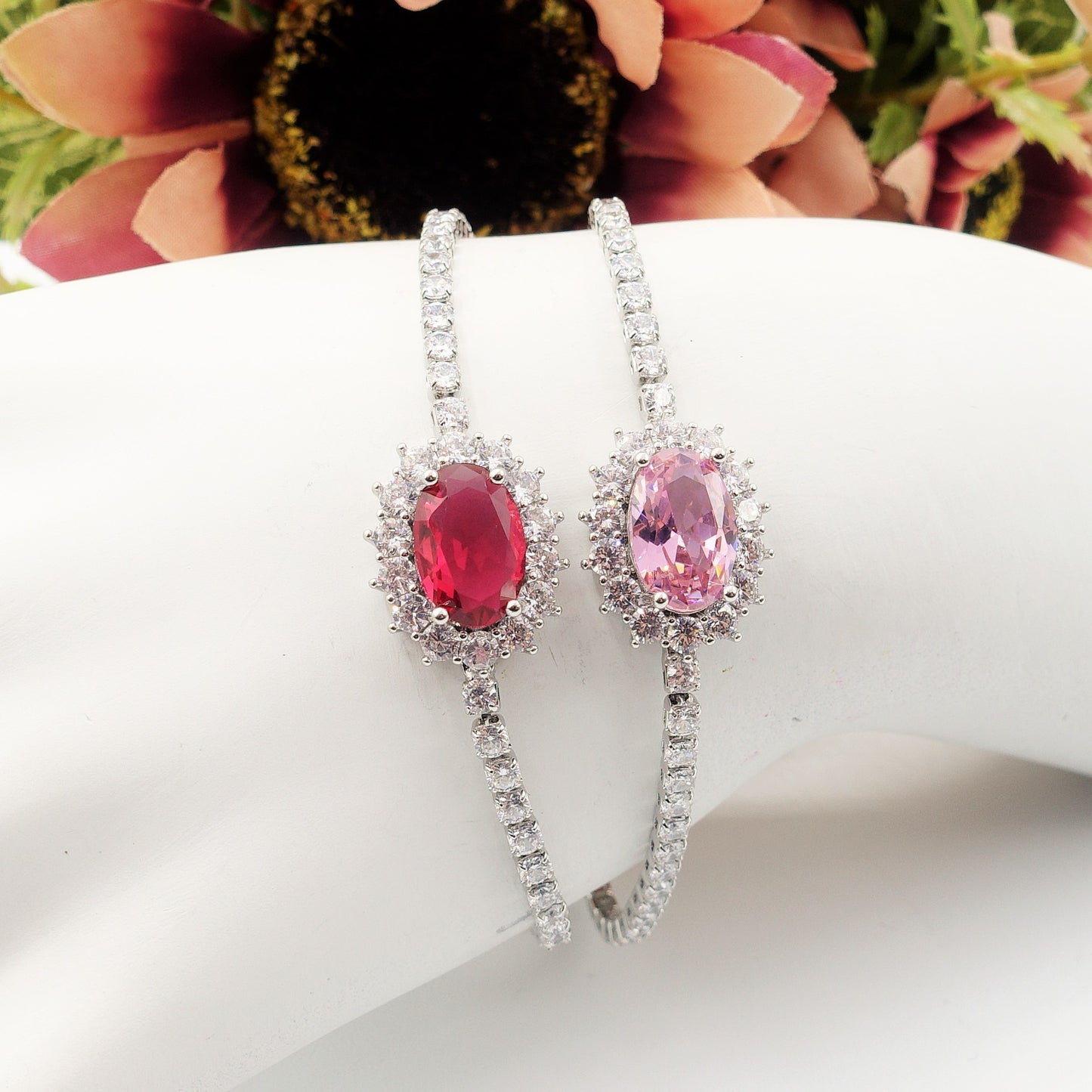 KATE ~ Chunky ~ Bracciale tennis con cuore in Cubic Zirconia
