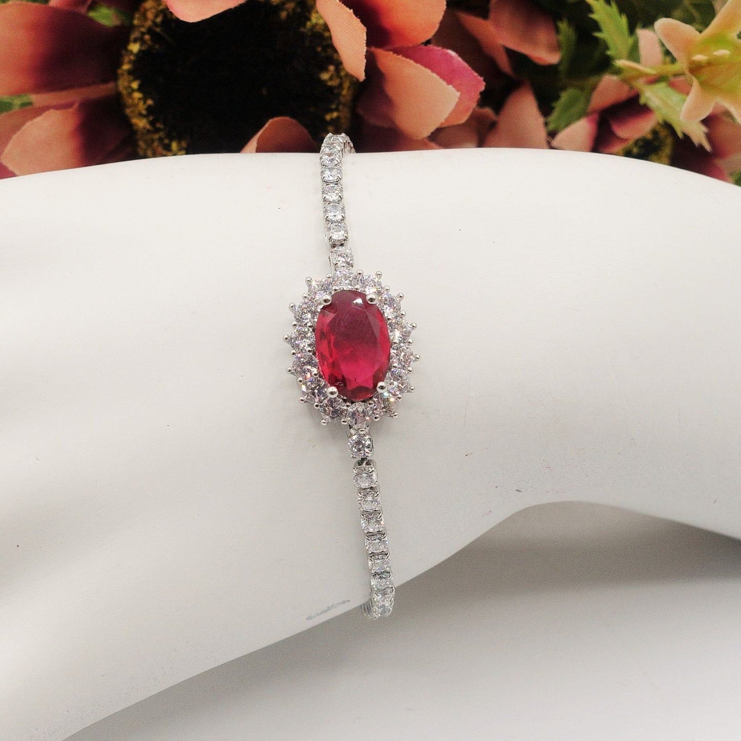 KATE ~ Chunky ~ Bracciale tennis con cuore in Cubic Zirconia
