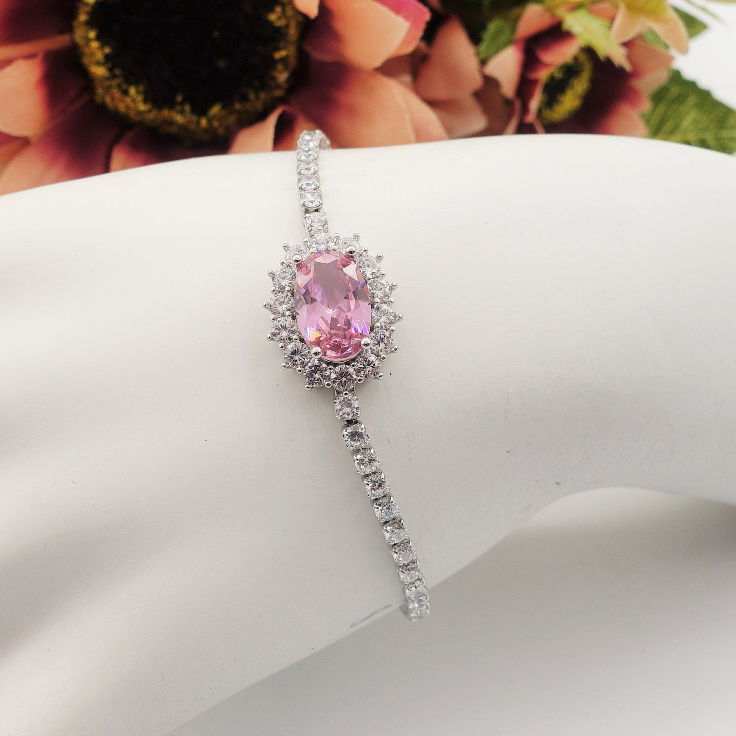 KATE ~ Chunky ~ Bracciale tennis con cuore in Cubic Zirconia