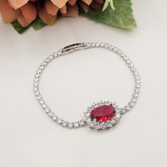 KATE ~ Chunky ~ Bracciale tennis con cuore in Cubic Zirconia
