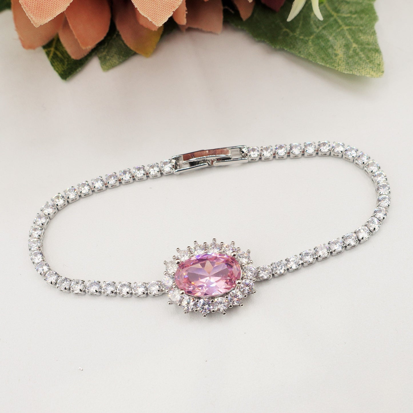 KATE ~ Chunky ~ Bracciale tennis con cuore in Cubic Zirconia