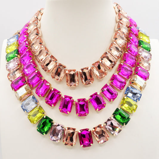 MARGOT collier con pietre sfaccettate - gold