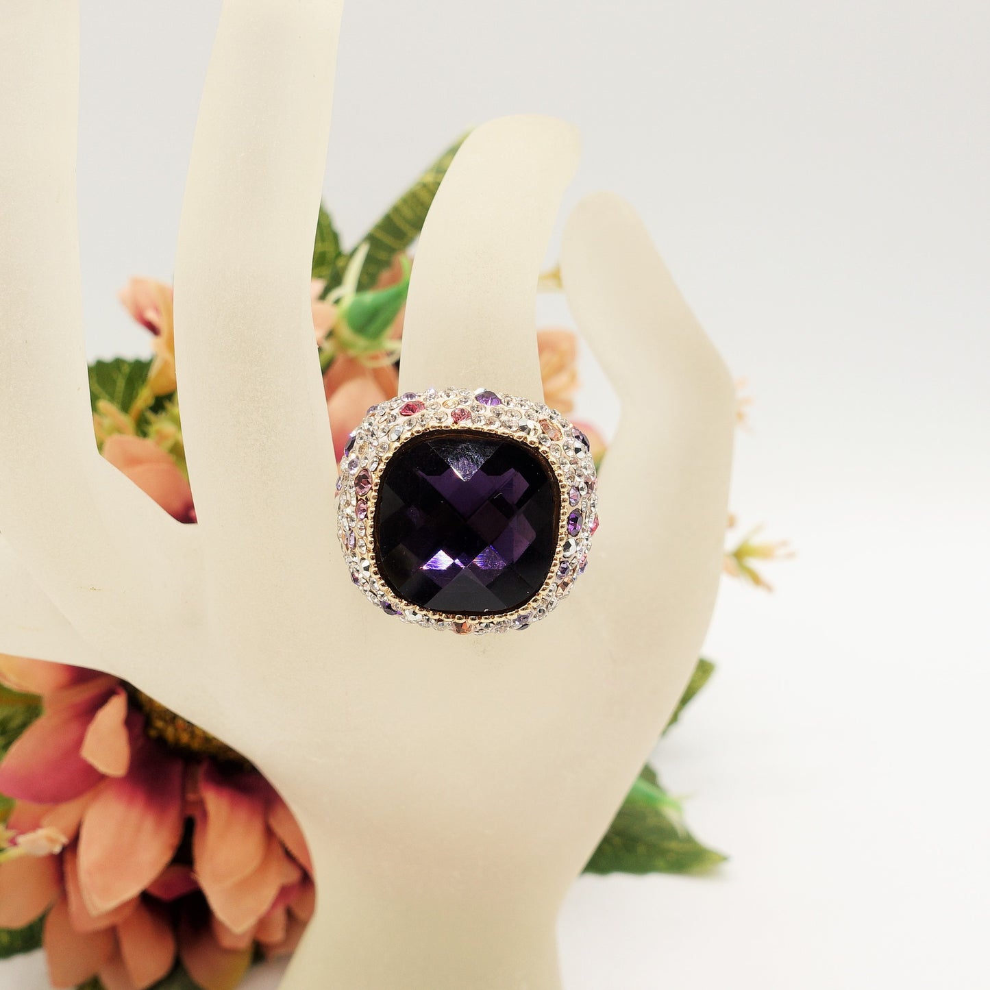 DIVA - Cocktail ring regolabile con cubic zirconia
