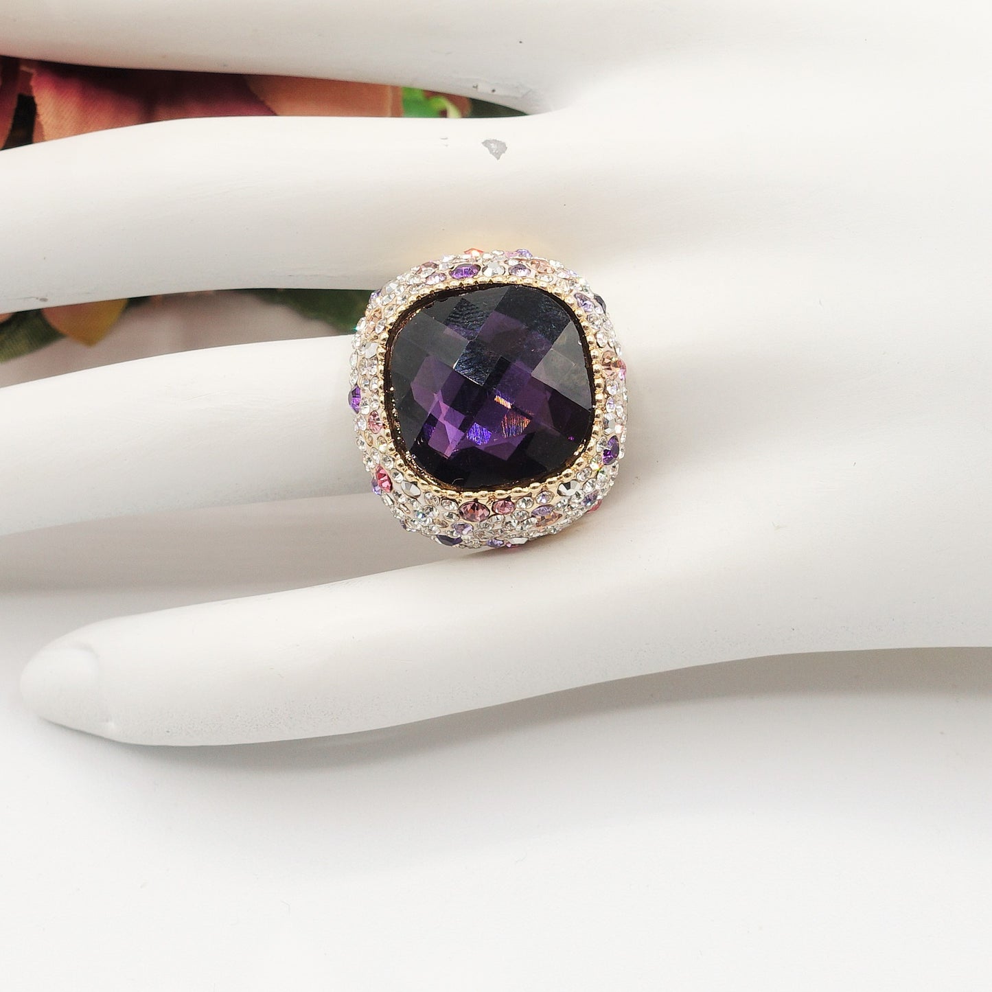 DIVA - Cocktail ring regolabile con cubic zirconia