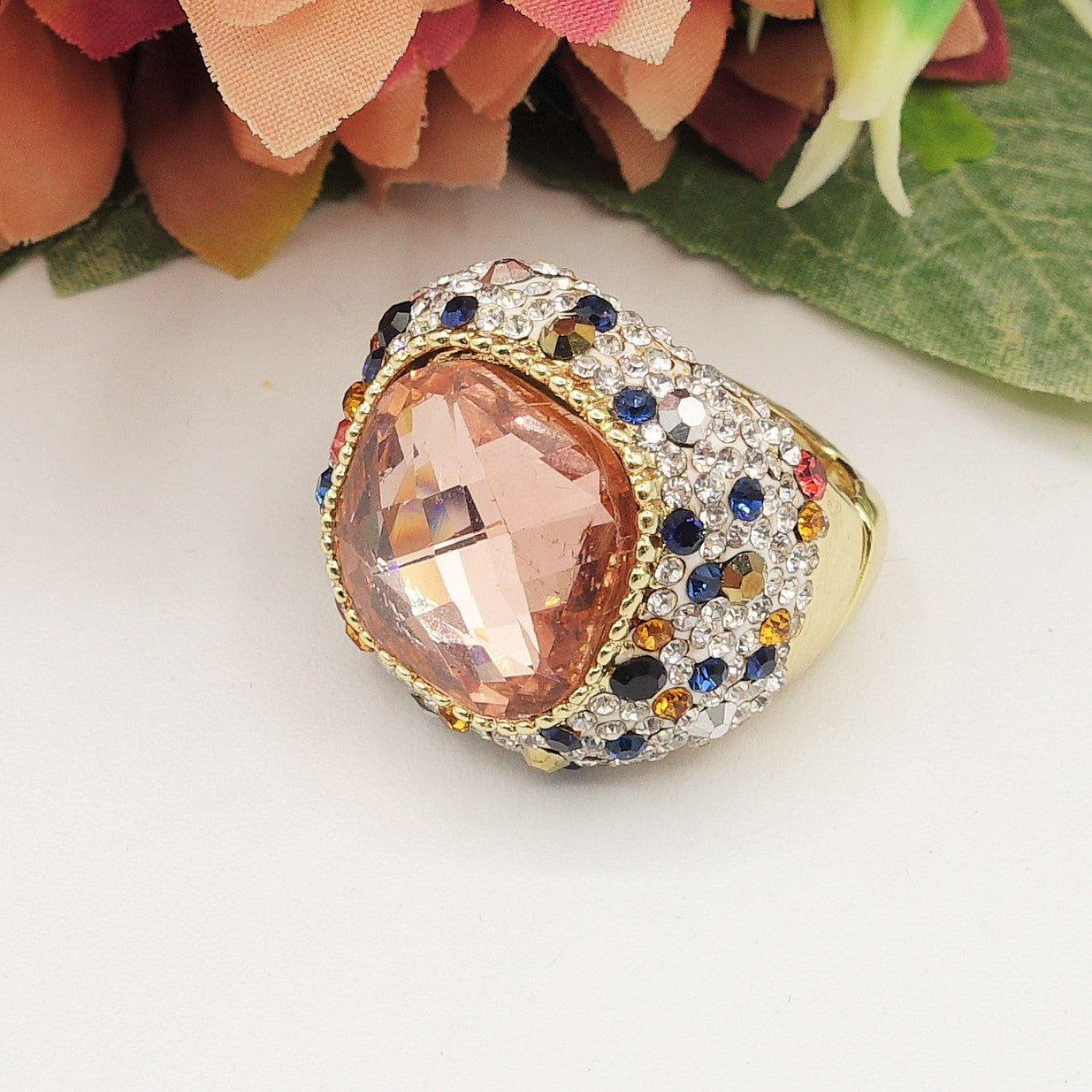 DIVA - Cocktail ring regolabile con cubic zirconia