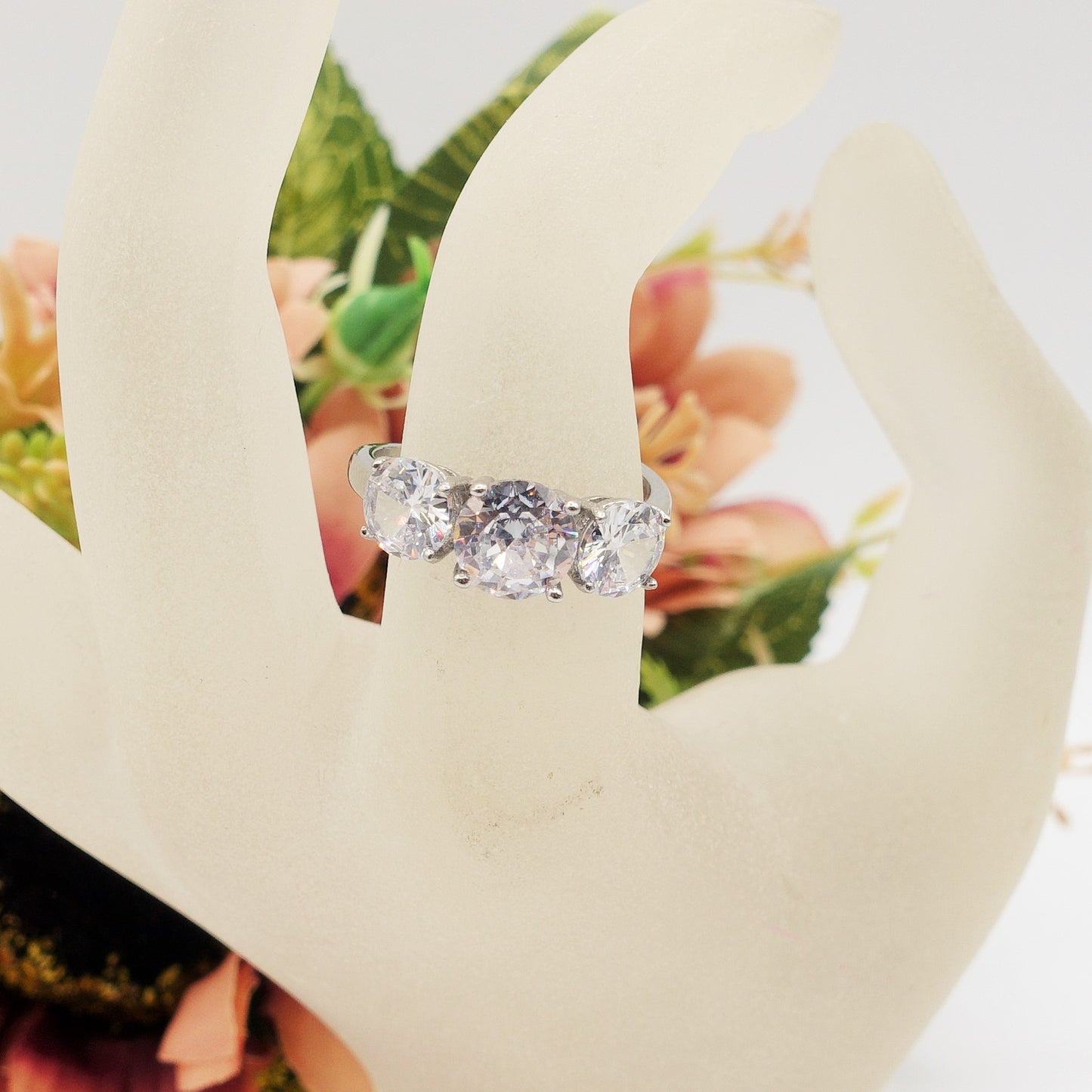 TRILOGY XL - Anello regolabile in ACCIAIO inossidabile con cubic zirconia