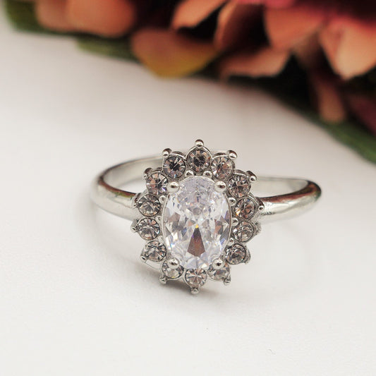 KATE crystal - Anello regolabile in ACCIAIO inossidabile con cubic zirconia