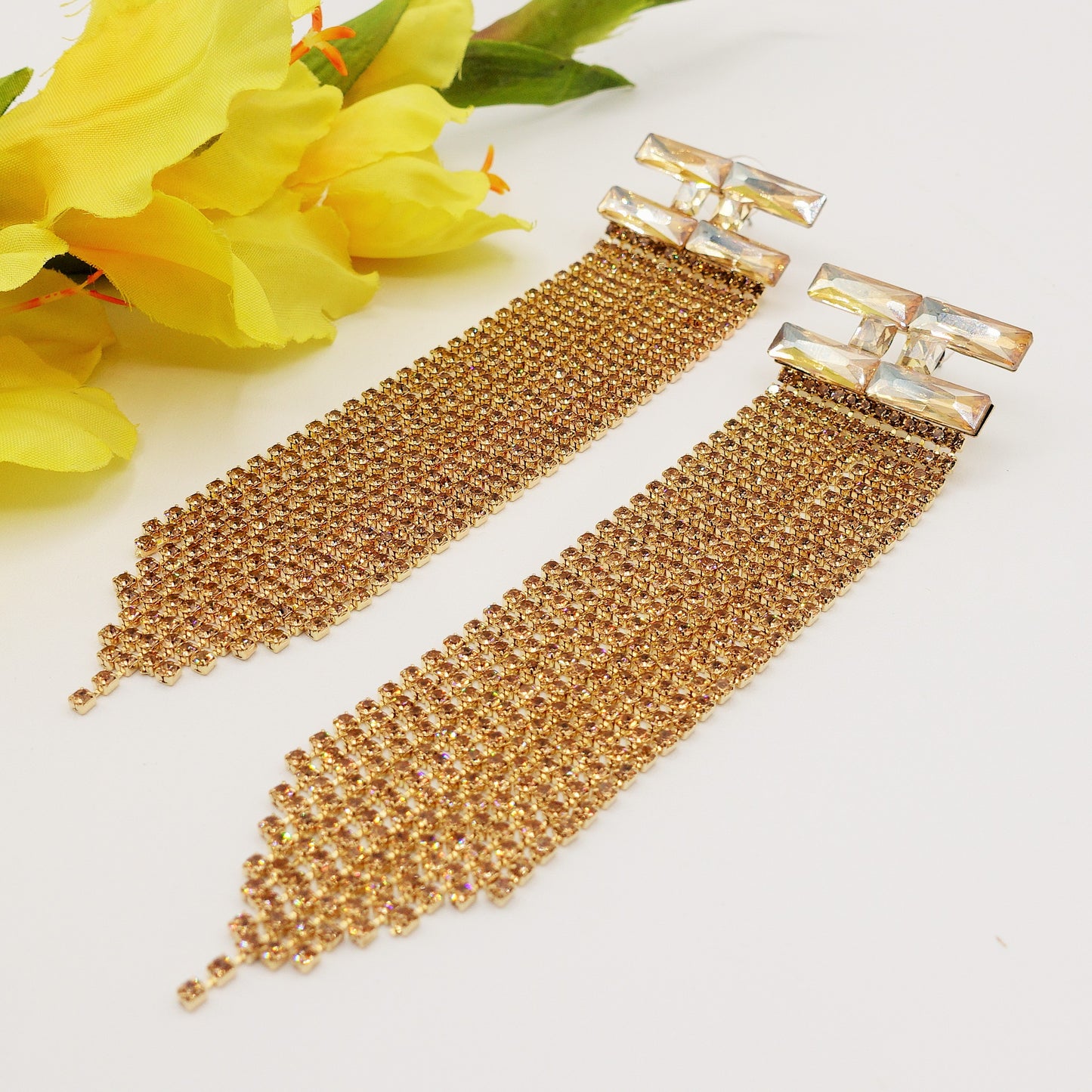 STELLA ~ Orecchini a cascata in Cubic Zirconia
