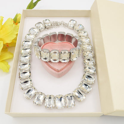 MARGOT CRYSTAL SET - collier bracciale e orecchini con pietre sfaccettate