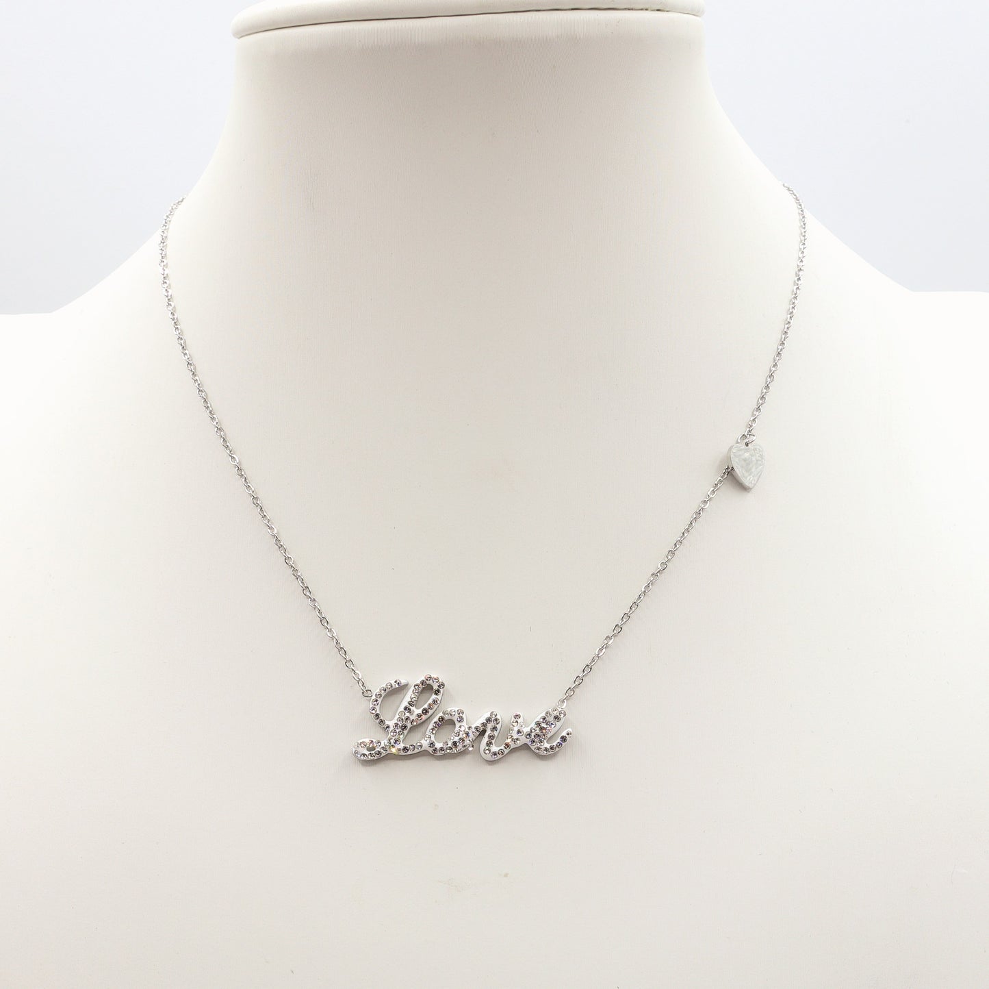 Collana LOVE ~ ACCIAIO INOSSIDABILE - Collana scritta corsiva in cubic zirconia