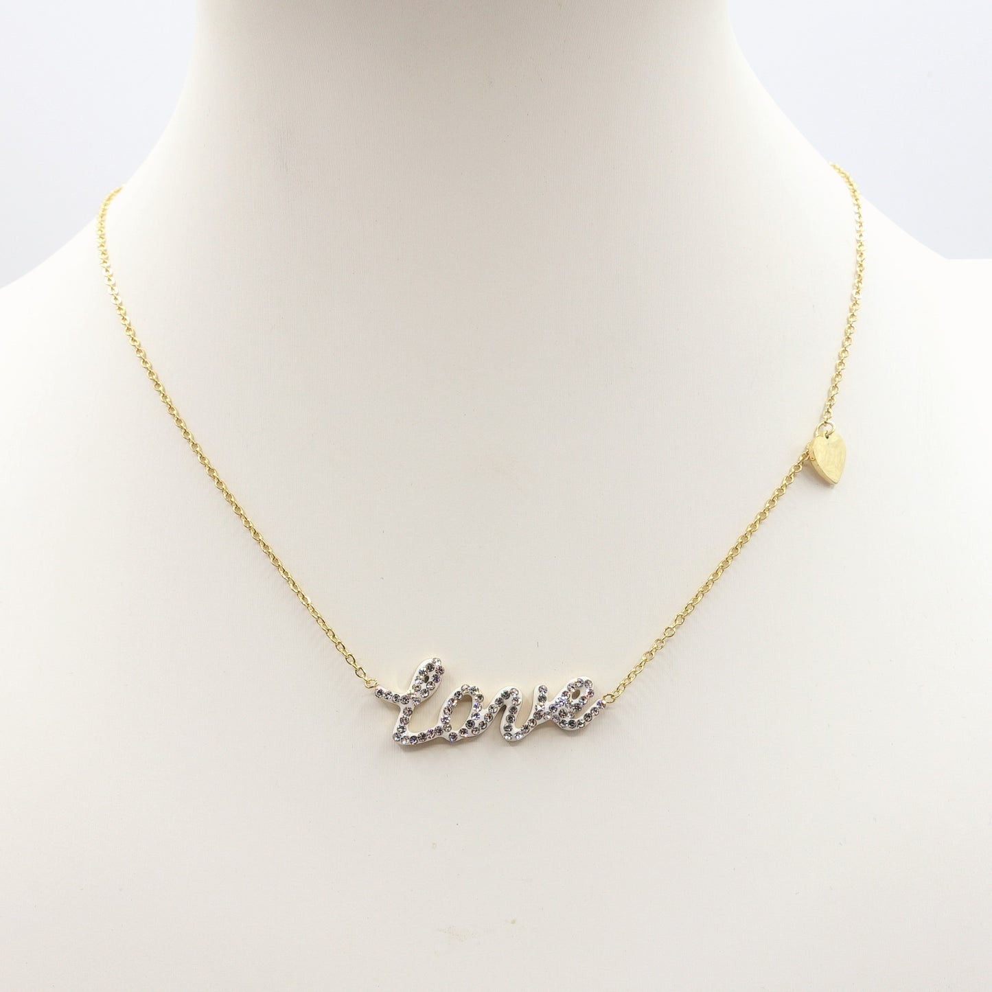 Collana LOVE ~ ACCIAIO INOSSIDABILE - Collana scritta corsiva in cubic zirconia