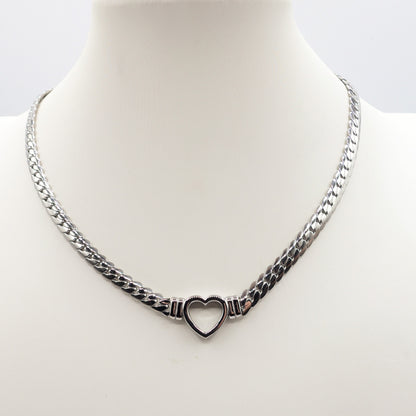 NOVA ~ ACCIAIO INOSSIDABILE - Collana groumette con cuore