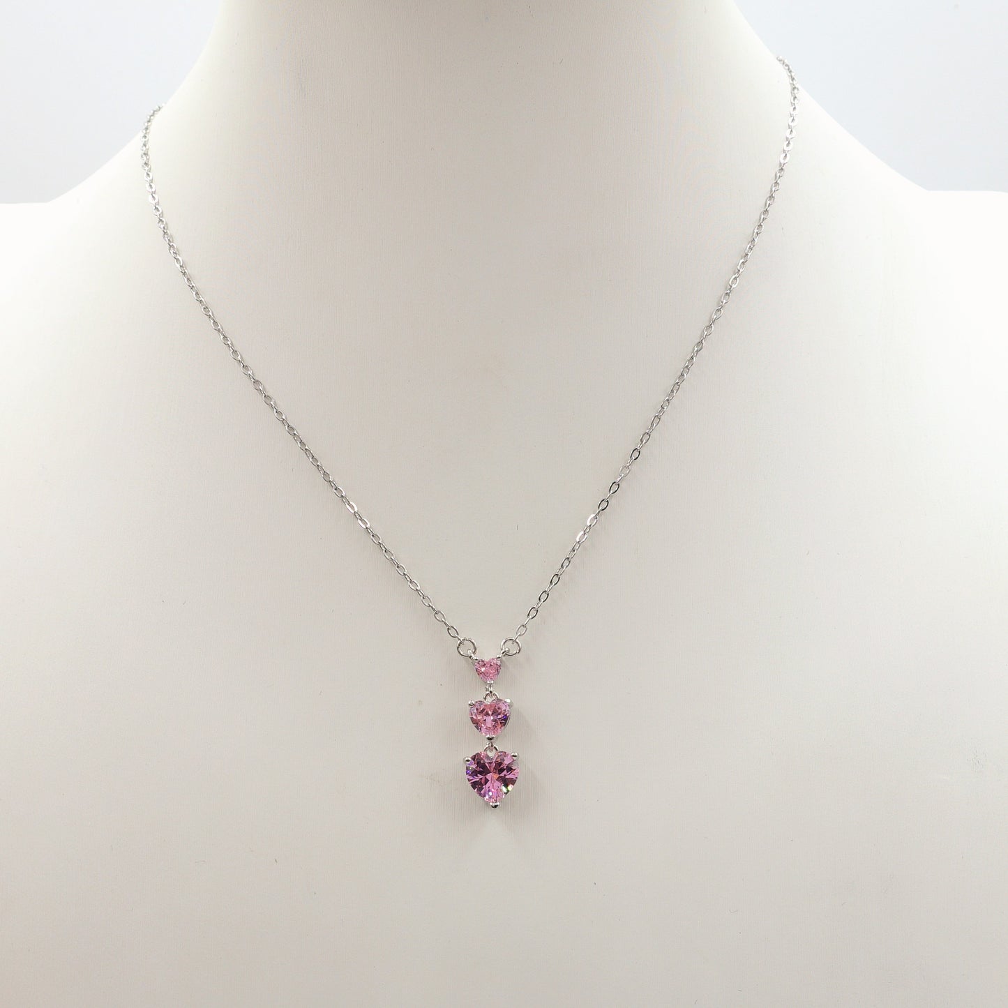 CHERIE triple hearts - ACCIAIO INOSSIDABILE - Collana con triplo cuore in cubic zirconia