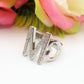 Anello iniziale XL ~ Anello regolabile cuore e cubic zirconia