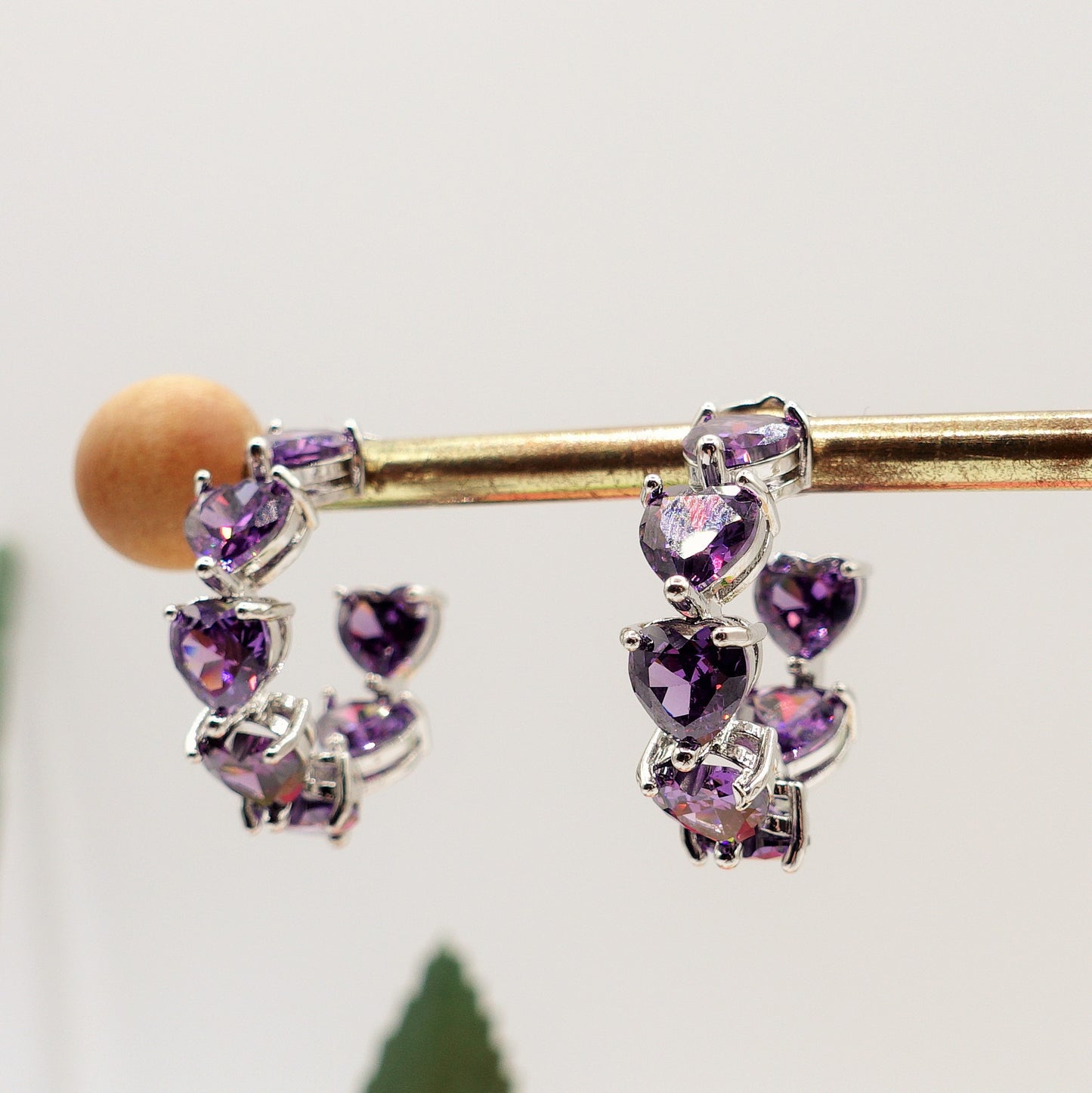 CAMILLE - CHERIE COLLECTION - Orecchini a cerchio con cubic zirconia a forma di cuore