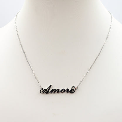 Collana AMORE ~ ACCIAIO INOSSIDABILE - Collana scritta corsiva