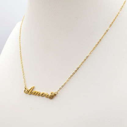 Collana AMORE ~ ACCIAIO INOSSIDABILE - Collana scritta corsiva
