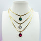 ELEONOR LUCE ~ COLLANA ACCIAIO INOSSIDABILE con pendente in cristallo