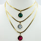 ELEONOR LUCE ~ COLLANA ACCIAIO INOSSIDABILE con pendente in cristallo
