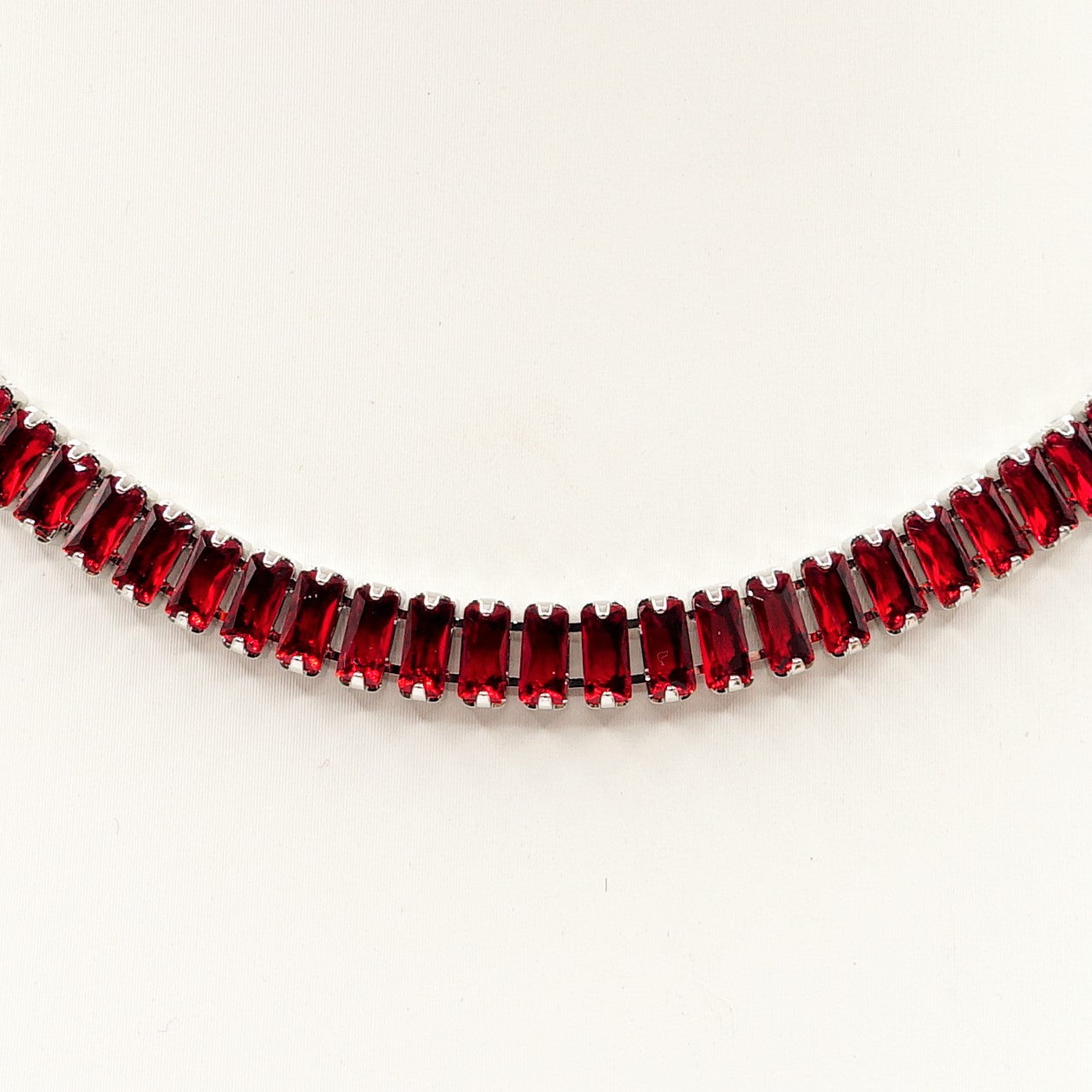 JULIANNE Red set - ACCIAIO INOSSIDABILE- set choker bracciale tennis e anello in cubic zirconia