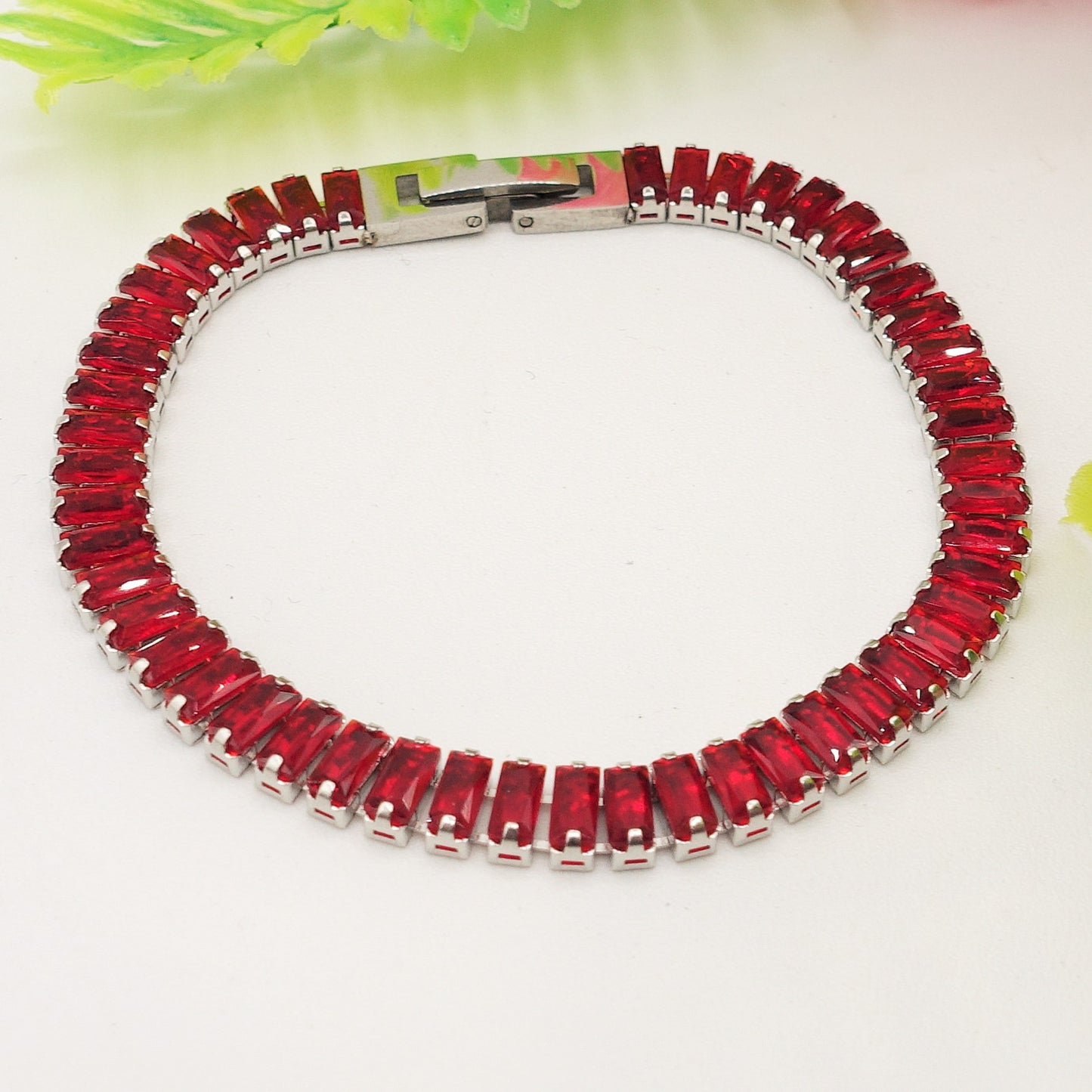JULIANNE Red set - ACCIAIO INOSSIDABILE- set choker bracciale tennis e anello in cubic zirconia