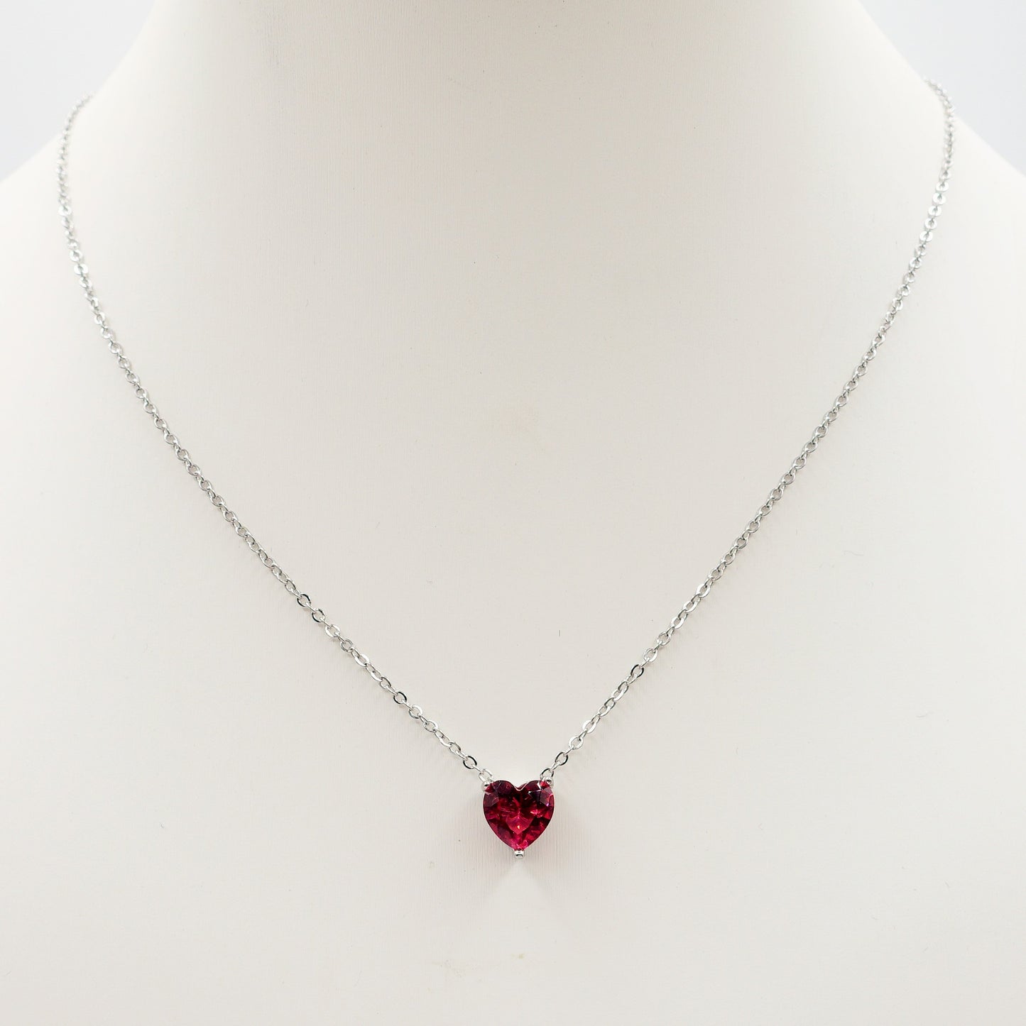 CHERIE single heart - ACCIAIO INOSSIDABILE - Collana con cuore in cubic zirconia