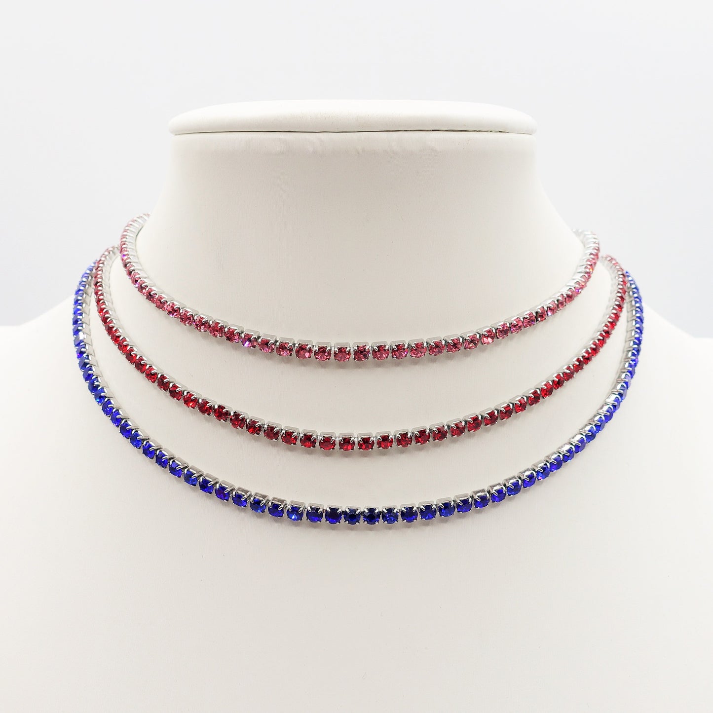 VEGAS SET colours - ACCIAIO INOSSIDABILE- set choker e bracciale tennis in cubic zirconia