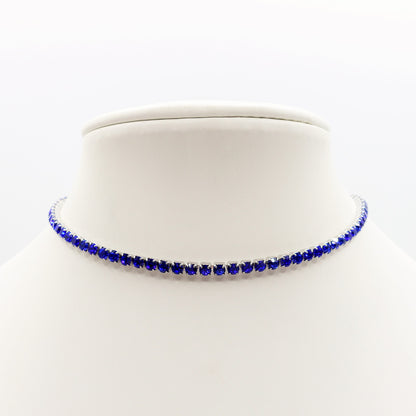 VEGAS ~ Tennis Choker girocollo in ACCIAIO INOSSIDABILE con cubic zirconia