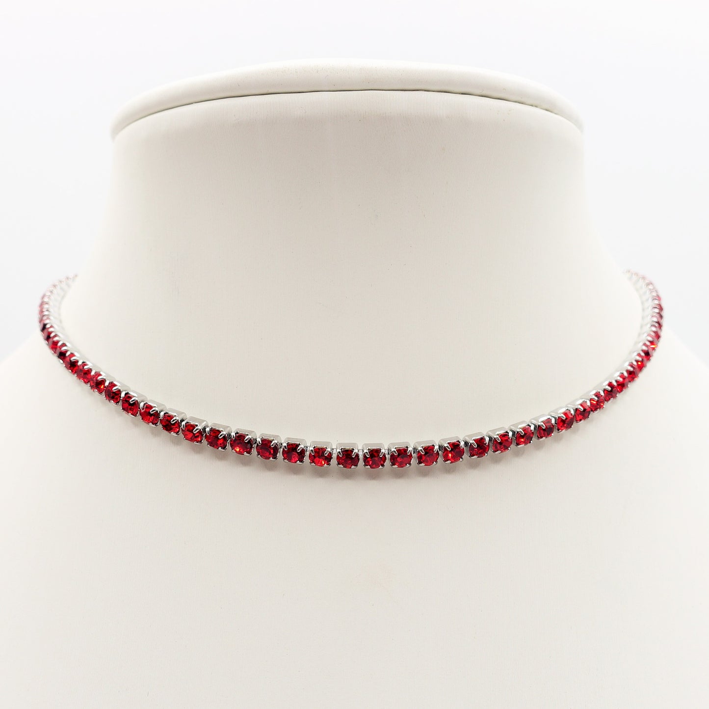 VEGAS ~ Tennis Choker girocollo in ACCIAIO INOSSIDABILE con cubic zirconia