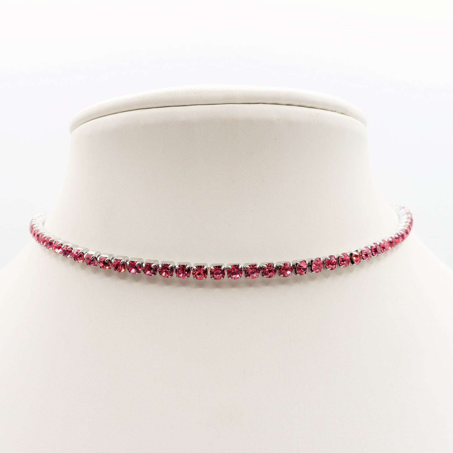 VEGAS ~ Tennis Choker girocollo in ACCIAIO INOSSIDABILE con cubic zirconia