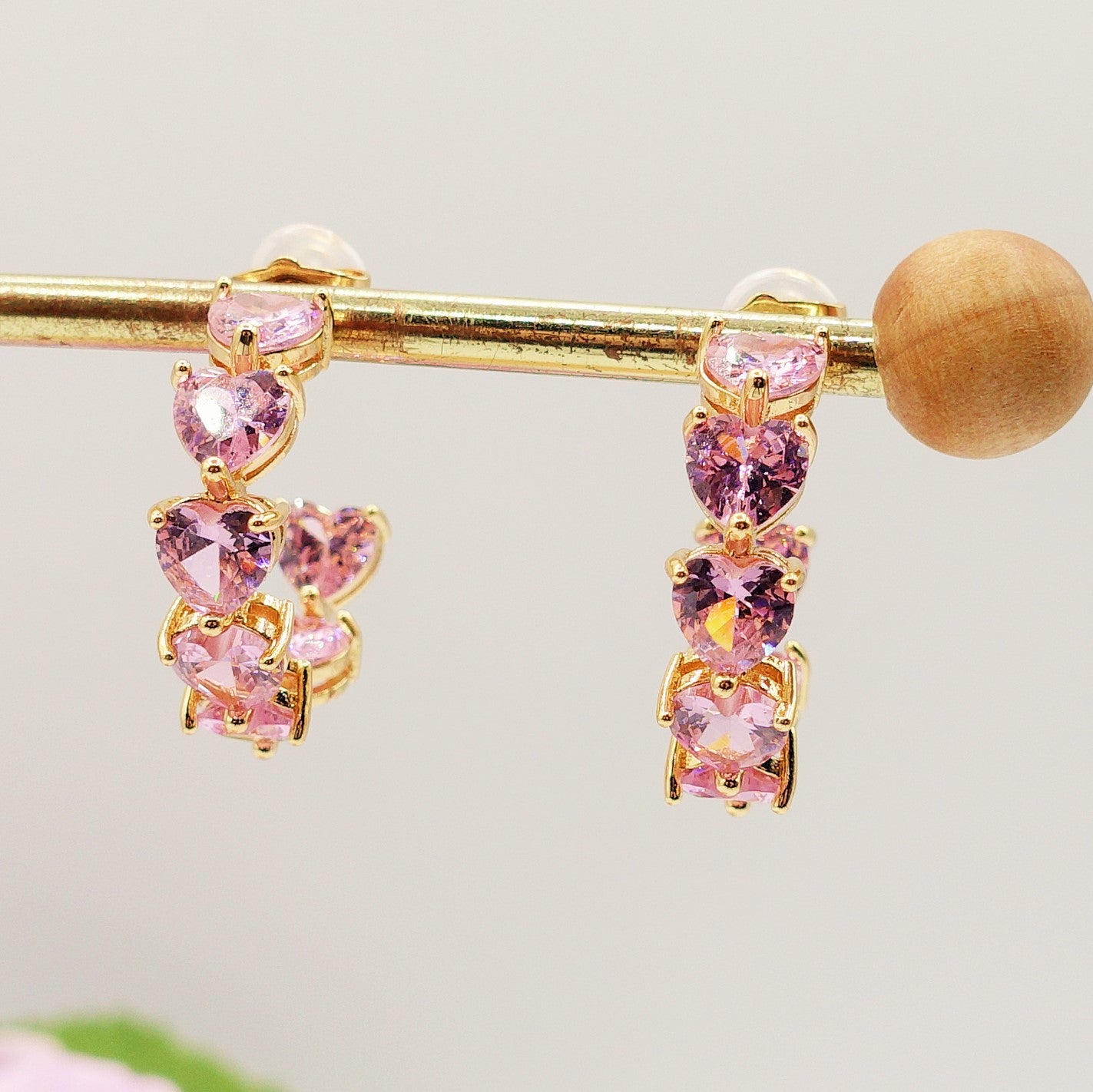 CAMILLE - CHERIE COLLECTION - Orecchini a cerchio con cubic zirconia a forma di cuore