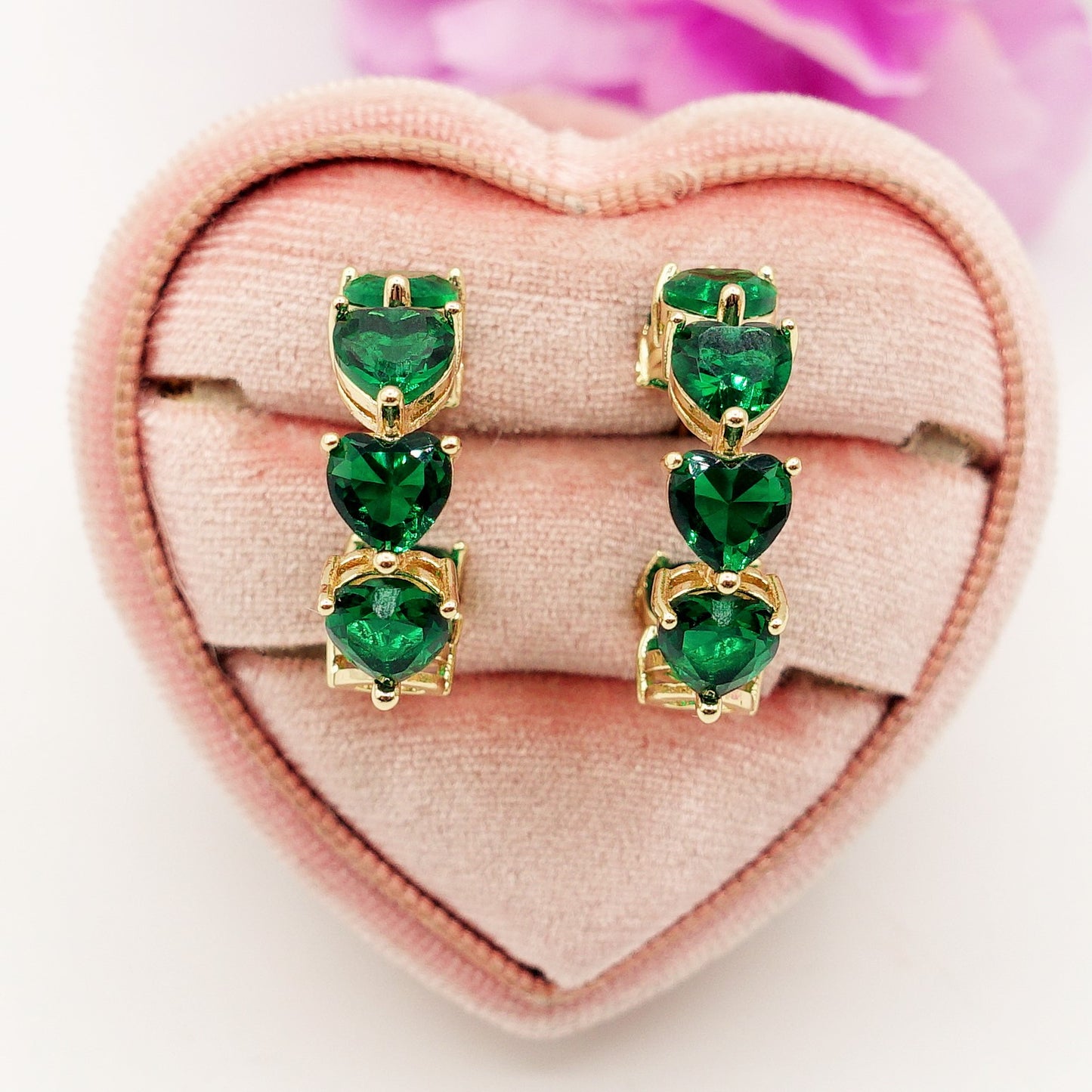 CAMILLE - CHERIE COLLECTION - Orecchini a cerchio con cubic zirconia a forma di cuore