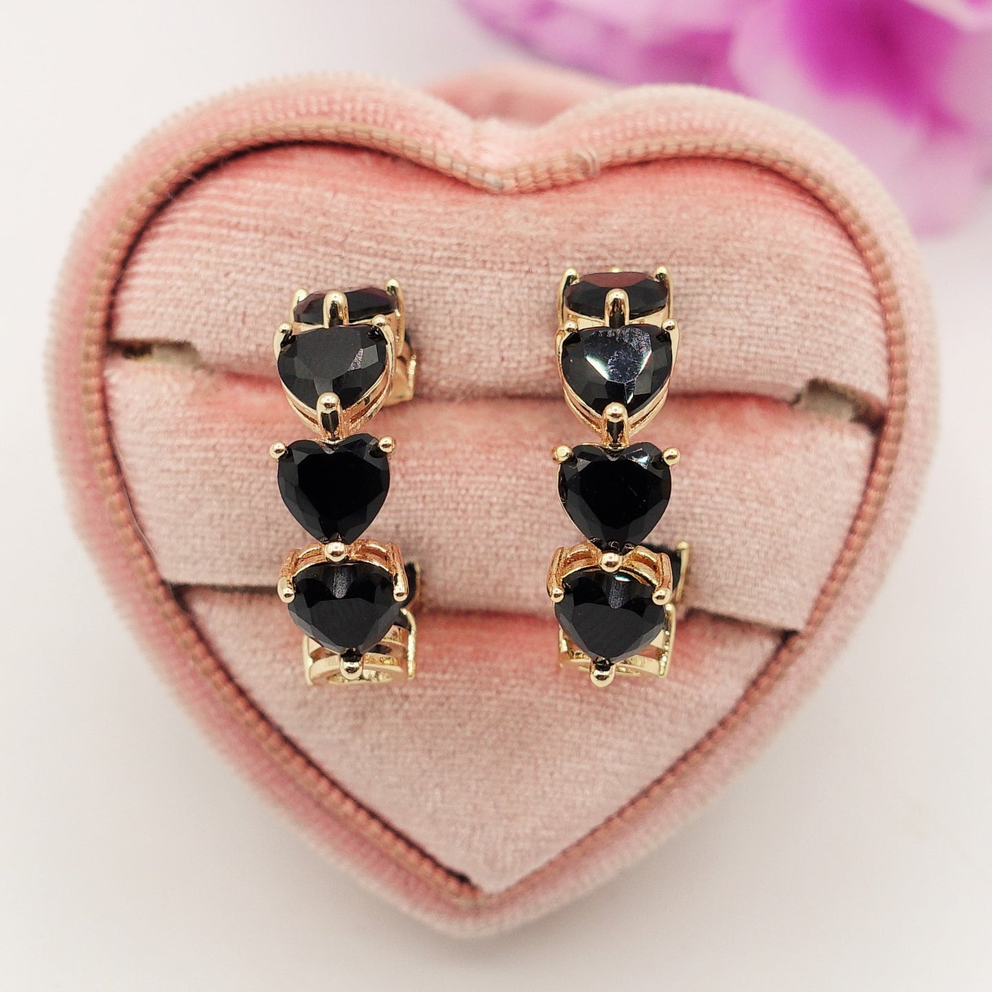 CAMILLE - CHERIE COLLECTION - Orecchini a cerchio con cubic zirconia a forma di cuore