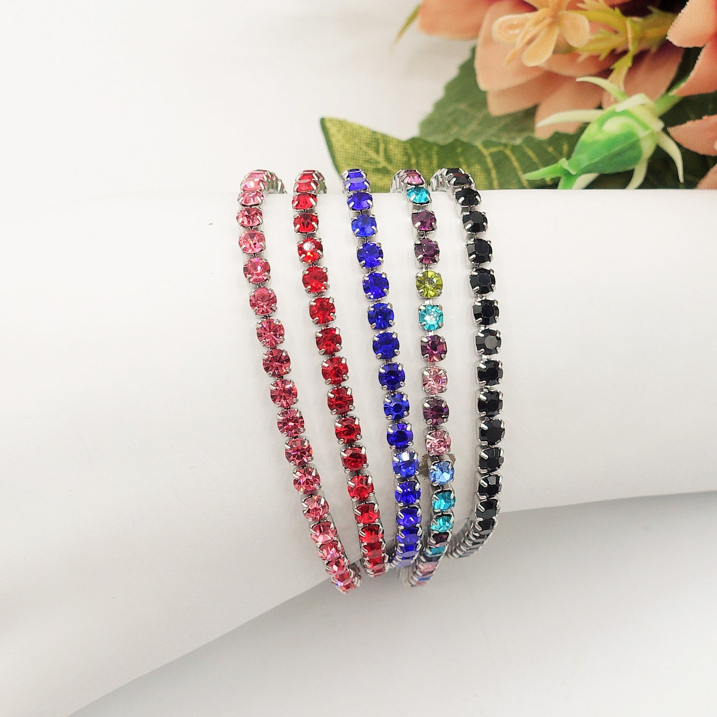 VEGAS ~ Bracciale tennis ACCIAIO INOSSIDABILE regolabile