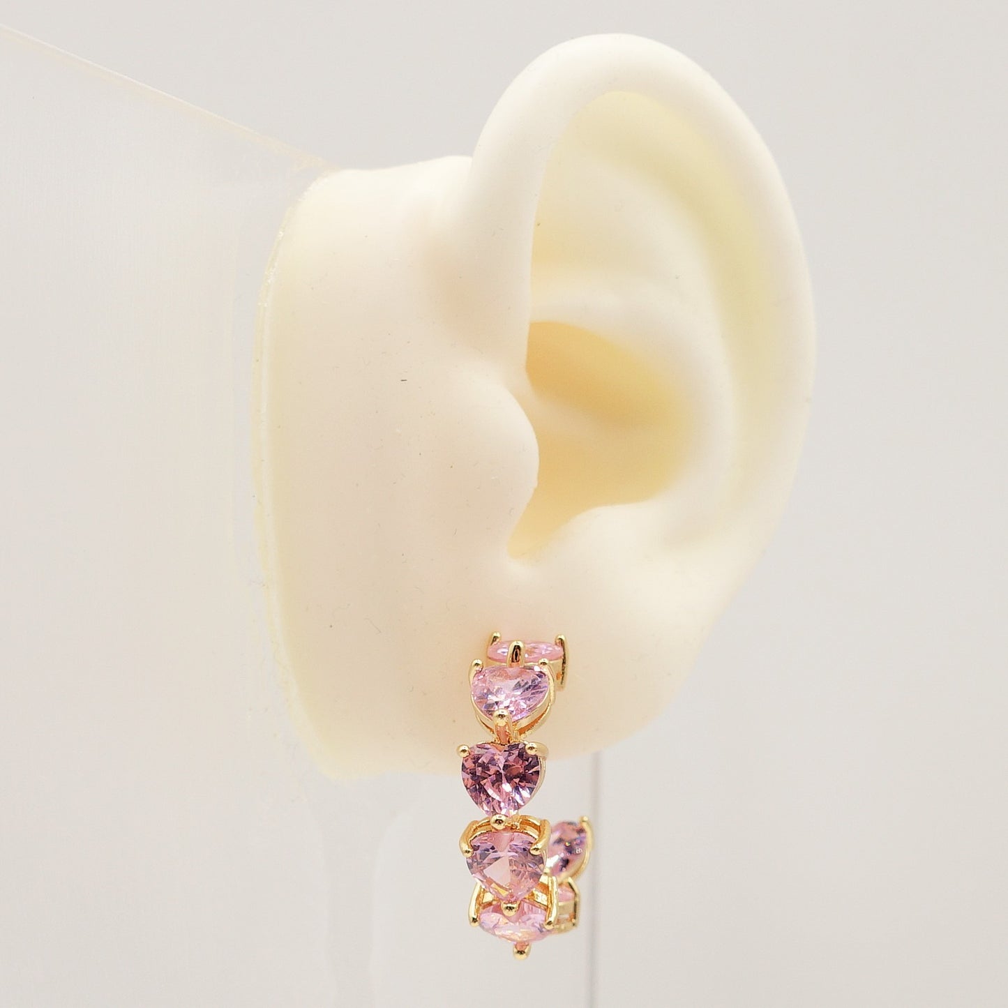 CAMILLE - CHERIE COLLECTION - Orecchini a cerchio con cubic zirconia a forma di cuore