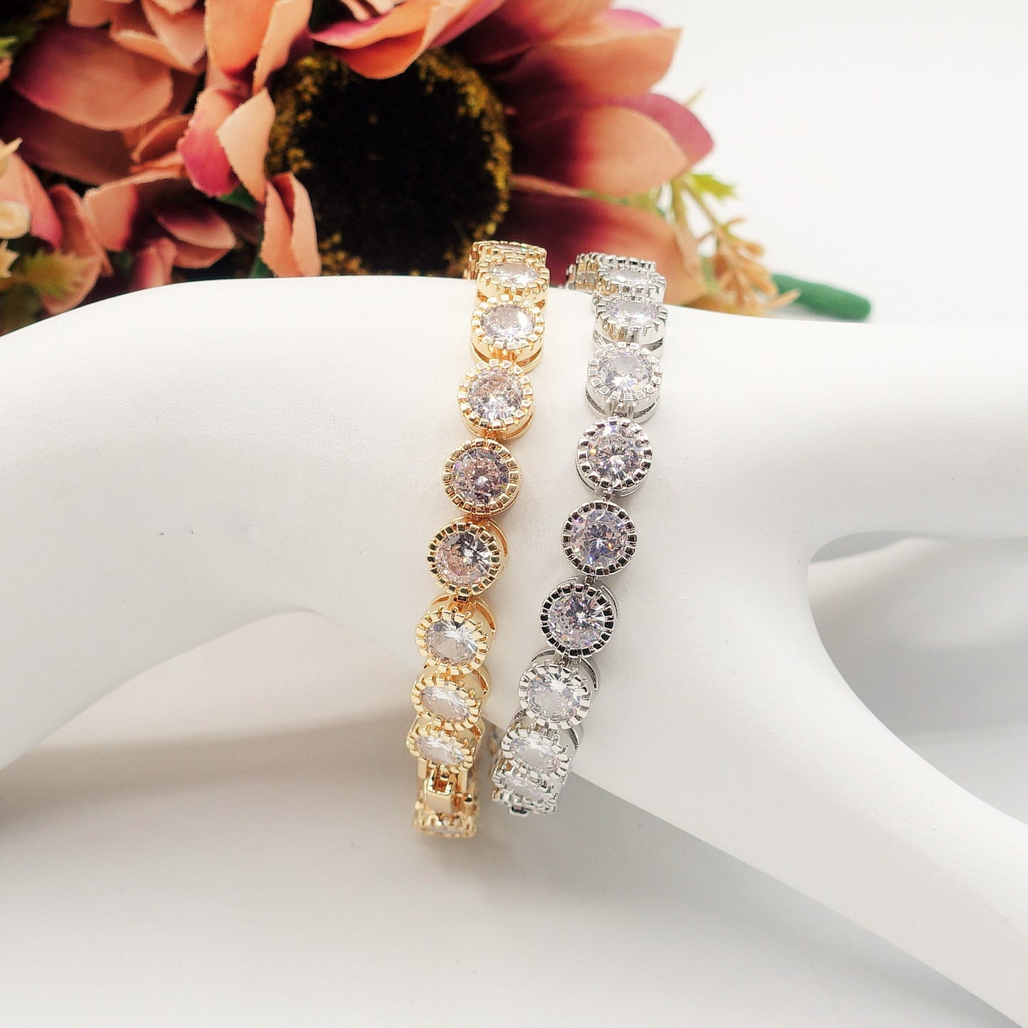 DELILAH - Bracciale Tennis con Cubic Zirconia rotondo