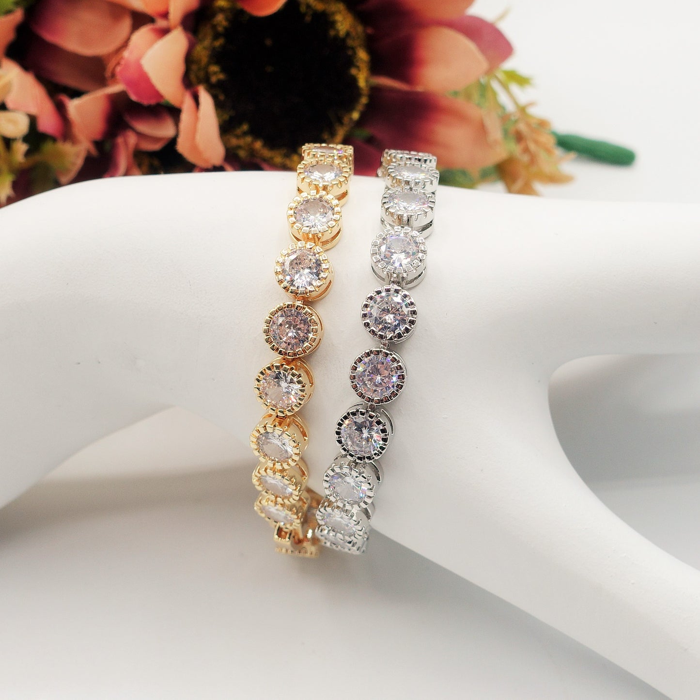 DELILAH - Bracciale Tennis con Cubic Zirconia rotondo