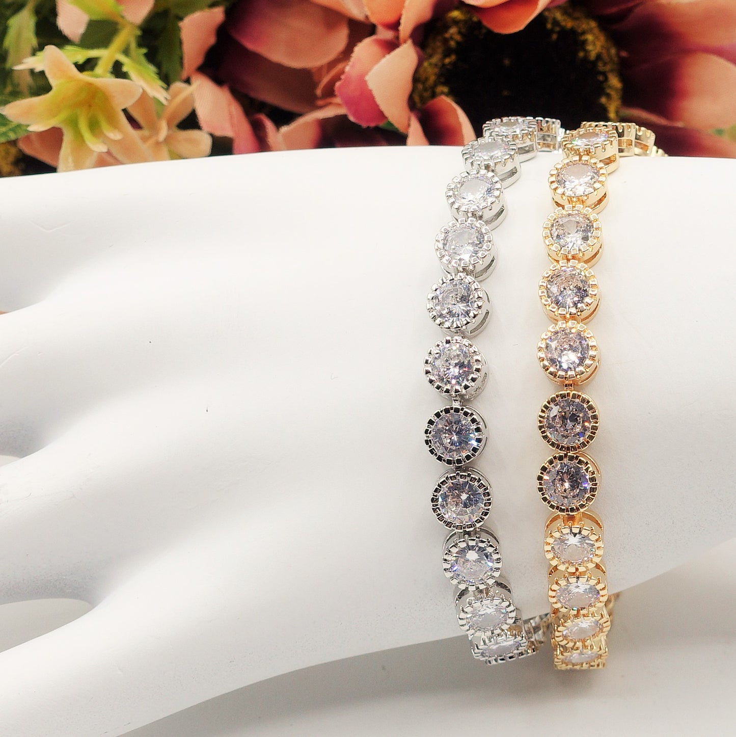 DELILAH - Bracciale Tennis con Cubic Zirconia rotondo