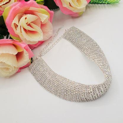 ALASKA 10 fili ~ Tennis Choker  girocollo in cubic zirconia