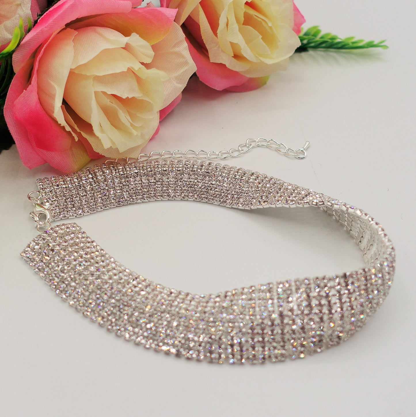 ALASKA 8 fili ~ Tennis Choker  girocollo in cubic zirconia