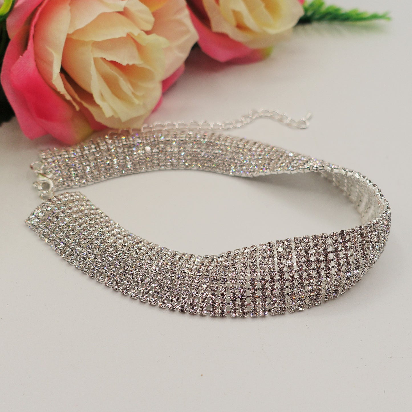 ALASKA 8 fili ~ Tennis Choker  girocollo in cubic zirconia
