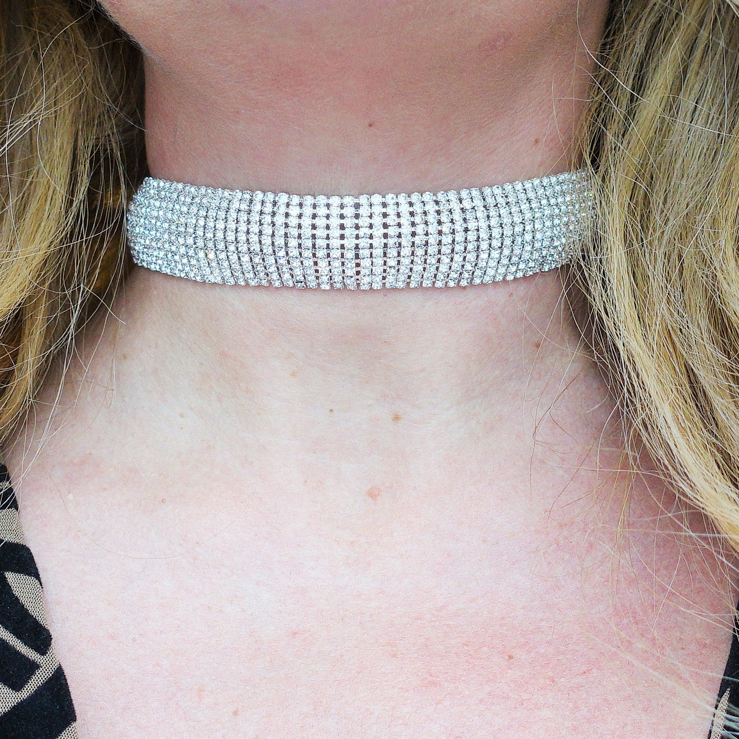 ALASKA 8 fili ~ Tennis Choker  girocollo in cubic zirconia