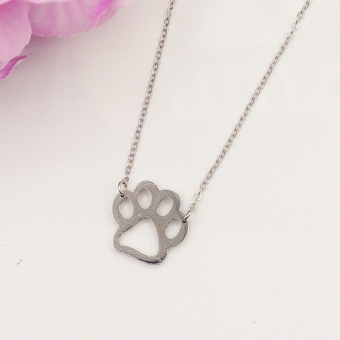 Collana Zampa Di Gatto O Cane - Ciondolo Smaltato Nero, Girocollo Regolabile, Minimalista - Foto 5