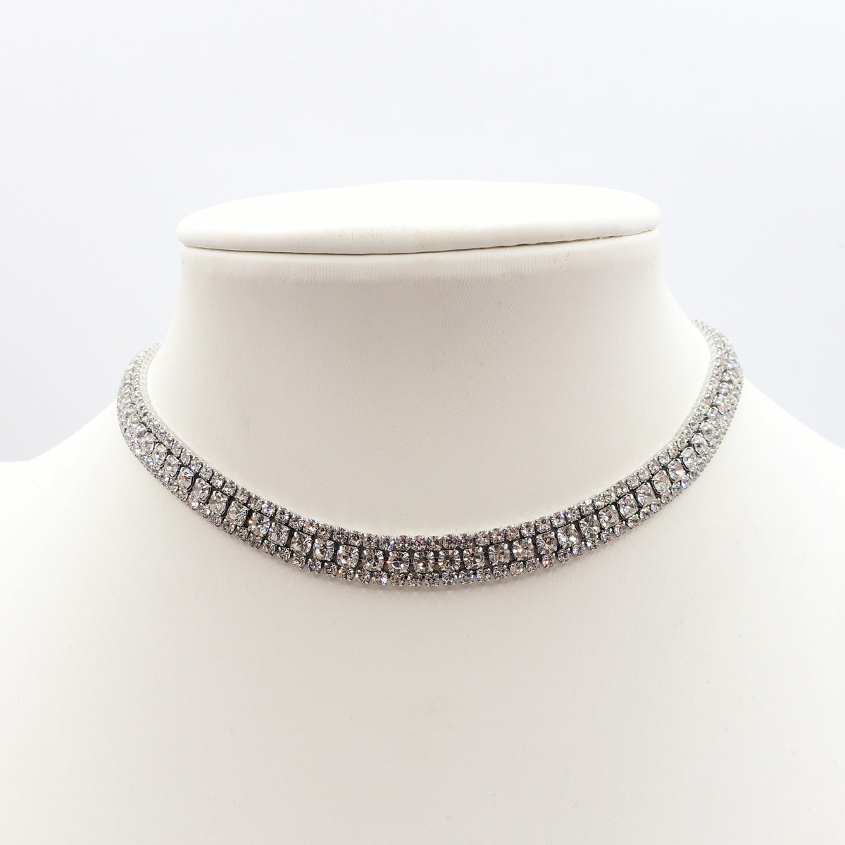 BELLATRIX ~ Tennis Choker doppio girocollo in ACCIAIO INOSSIDABILE con cubic zirconia